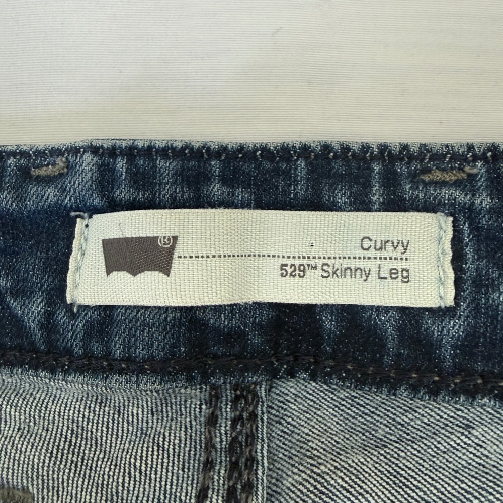 Levis 529 Curvy Skinny Leg Jeans Womens 12M Medium Wash Double Button 31 x 32 - Picture 9 of 11